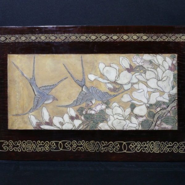 Small Coromandel lacquer panel with golden background